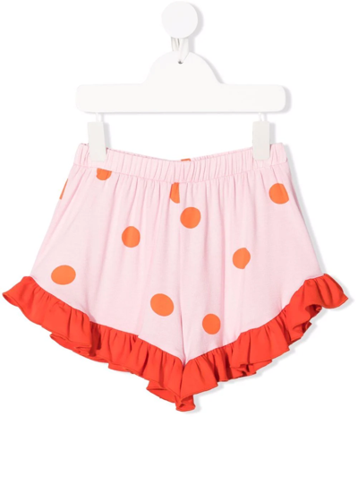 Wauw Capow By Bangbang Kids' Augusta Polka Shorts In Pink