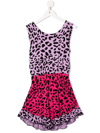 Wauw Capow By Bangbang Columbia Leopard-print Playsuit In Pink