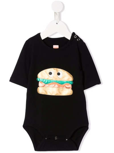 Wauw Capow By Bangbang Babies' Fast Folmer Jersey Romper In Black