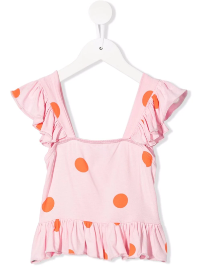 Wauw Capow By Bangbang Kids' Beatrix Polka T-shirt In Pink