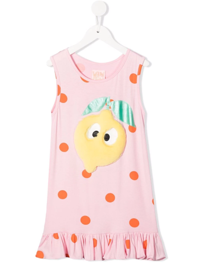 Wauw Capow By Bangbang Babies' Dressing Gownrta Limone Sleeveless Dress In Pink