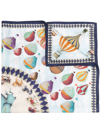 Aspinal Of London Air Balloon Silk Scarf In Blue