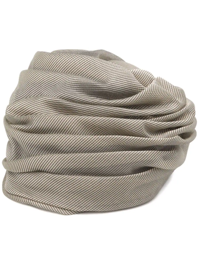 Maison Michel Carrie Gather-detailing Hat In Nude & Neutrals