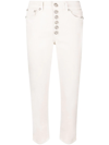Dondup Koons Cropped Button-fly Trousers In Neutrals