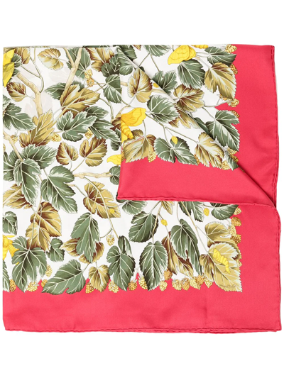 Pre-owned Hermes L'arbre De Soie Silk Scarf In Red