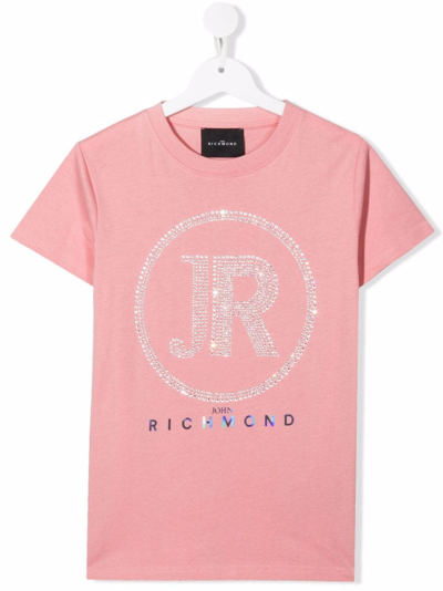 John Richmond Junior Teen Rhinestone-embellished T-shirt In Pink