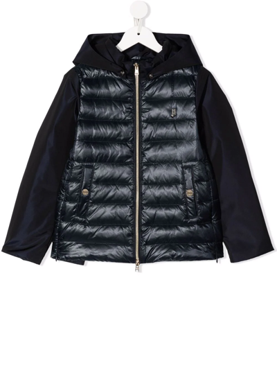 Herno Kids' Girls  Blue Polyamide Down Jacket