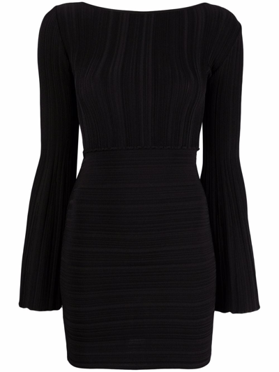 Antonino Valenti Crossover-back Pleated Mini Dress In Black