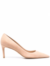 Stuart Weitzman Decolt In Camoscio Beige Tacco 75 Mm In Neutrals