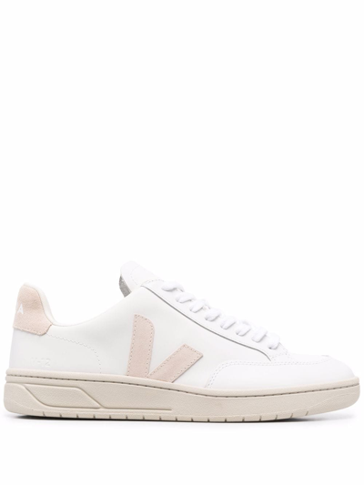 Veja V-12 Low-top Leather Sneakers In White