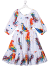 Msgm Dress With Paint Splatters Print In White
