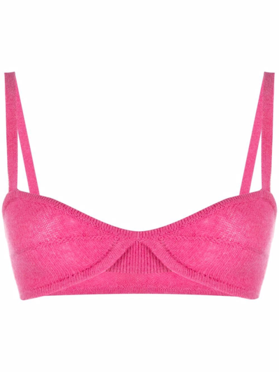 Khaite Knitted Bra Top In Pink