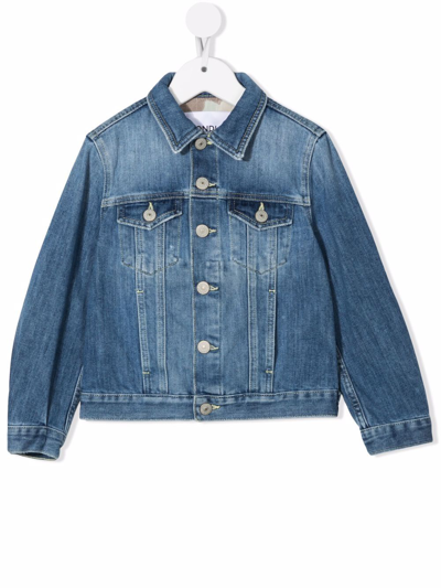 Dondup Teen Buttoned-up Denim Jacket In Blue