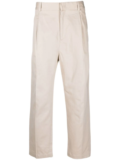 Isabel Marant Mid-rise Cotton Chino Trousers In Neutrals