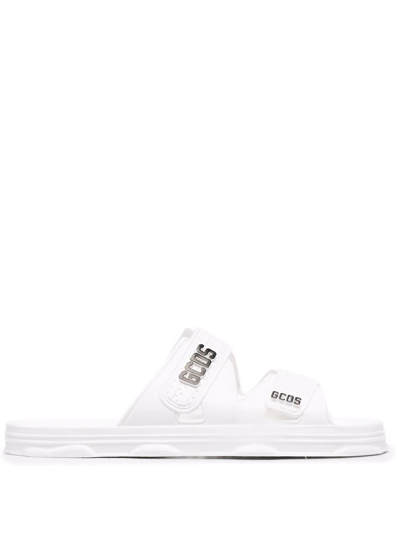 Gcds Logo-lettering Strappy Slides In White