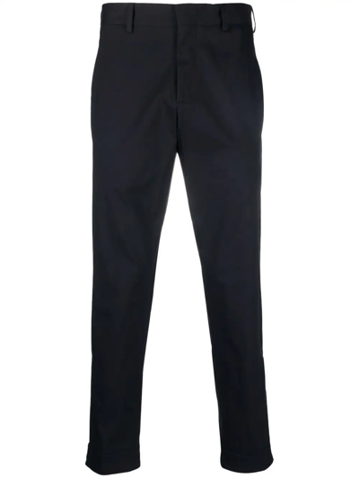 Pt Torino Cropped Tapered-leg Trousers In Schwarz