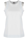 Sacai Zipped-back Round-neck Tank Top In Grey