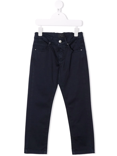 Fay Kids' 5-pocket Cotton Trousers In Blue