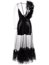 ALCHEMY X LIA ARAM TULLE OVERLAY SEQUIN DRESS