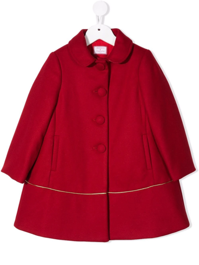 Simonetta Babies' Single-breasted Midi Coat In Red