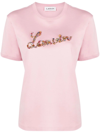 LANVIN CRYSTAL-EMBELLISHED LOGO COTTON T-SHIRT