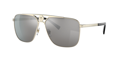 Versace Man Sunglass Ve2238 In Light Grey Mirror Silver