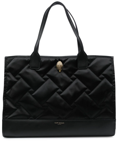Kurt Geiger Recycled Quilted Small Shopper In Black