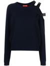 Altuzarra Ness Buckle Cold-shoulder Cashmere Sweater In Schwarz