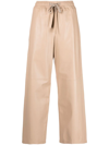 LORENA ANTONIAZZI DRAWSTRING-WAIST LEATHER TROUSERS