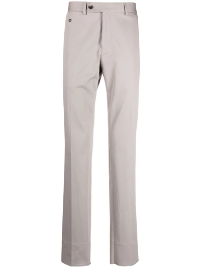 Ferragamo Mid-rise Straight-leg Trousers In Grau