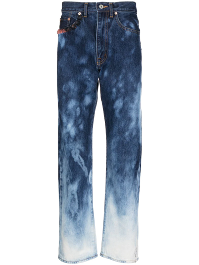 Doublet Faded-effect Straight-leg Jeans In Blau