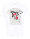 Doublet Graphic-print Cotton T-shirt In Weiss