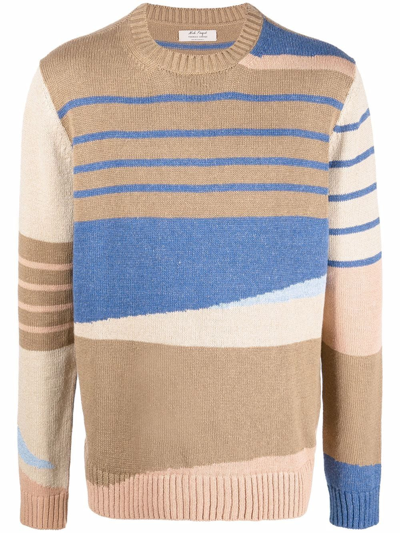 Nick Fouquet Colour-block Knitted Jumper In Blue
