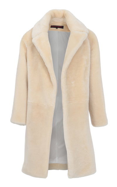 Martin Grant Women's Merino Sheepskin Cocoon Coat In White