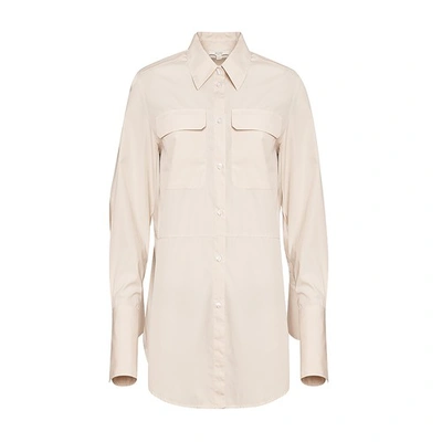 House Of Dagmar Simone Poplin Woven Top In Stone