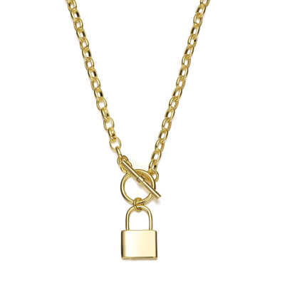 Rachel Glauber 14k Gold Plated Locket Charm Necklace In Gold-tone