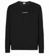 C.P. COMPANY LIGHT FLEECE BLACK SWEATSHIRT WITH LOGO