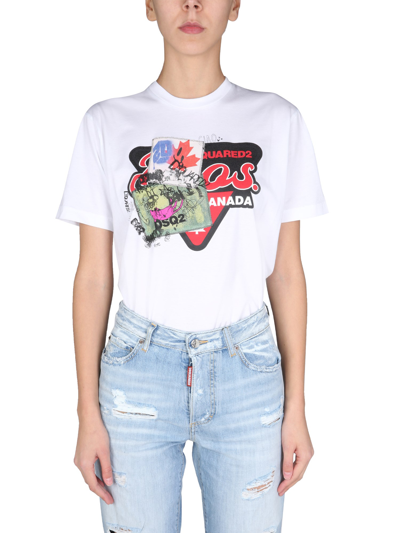 Dsquared2 "giant Bro" T-shirt In Bianco