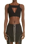 Rick Owens Sling Cut-out V-neck Crop Top In Black