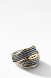 DAVID YURMAN ORIGAMI BLACKENED SILVER CROSSOVER RING