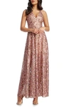 Dress The Population Ariyah Sequin Embroidered Ballgown In Blush Multi