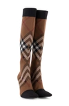 Burberry Dolman Knee High Boot In Birch Brown Ip Chk