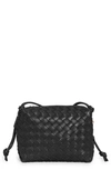 Bottega Veneta Small Intrecciato Leather Shoulder Bag In Black Gold
