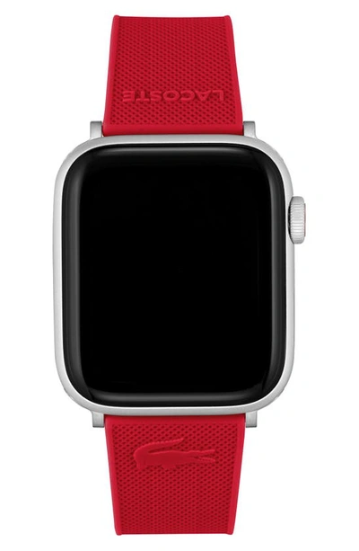 Lacoste Petit Pique Red Silicone Strap For Apple Watch 42mm/44mm