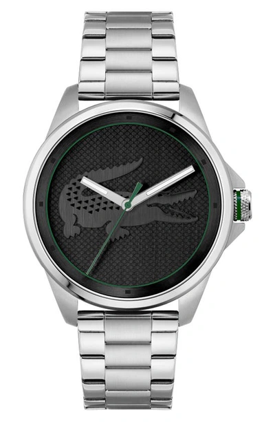 Lacoste Men's Limited Edition Croc Stainless Steel Bracelet Watch 43mm Women's Shoes In Black