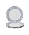 Laura Ashley Closeout!  Blueprint Collectables Candy Stripe Plates In Gift Box, Set Of 4 In White With Blue