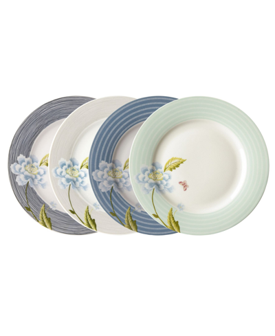 Laura Ashley Heritage Collectables Mixed Designs Plates In Gift Box, Set Of 4 In White With Different Colors