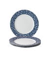 Laura Ashley Closeout!  Blueprint Collectables Sweet Allysum Plates In Gift Box, Set Of 4 In White With Blue