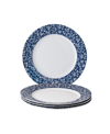 Laura Ashley Closeout!  Blueprint Collectables Sweet Allysum Plates In Gift Box, Set Of 4 In White With Blue