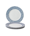 Laura Ashley Blueprint Collectables Floris Plates In Gift Box, Set Of 4 In White With Blue